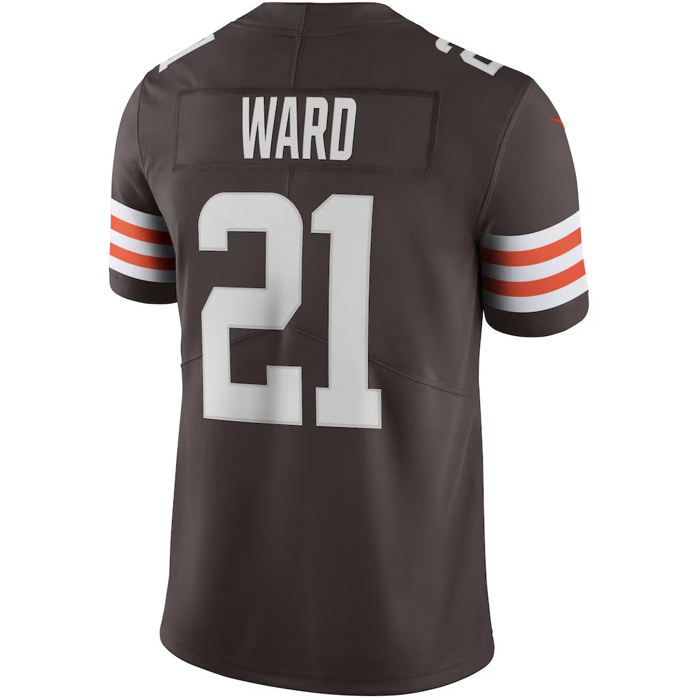Choea C.Browns #21 Denzel Ward Brown Vapor Limited Stitched Jerseys