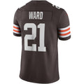 Choea C.Browns #21 Denzel Ward Brown Vapor Limited Stitched Jerseys