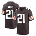 Choea C.Browns #21 Denzel Ward Player Brown Home Game Stitched Jerseys