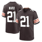 Choea C.Browns #21 Denzel Ward Player Brown Home Game Stitched Jerseys