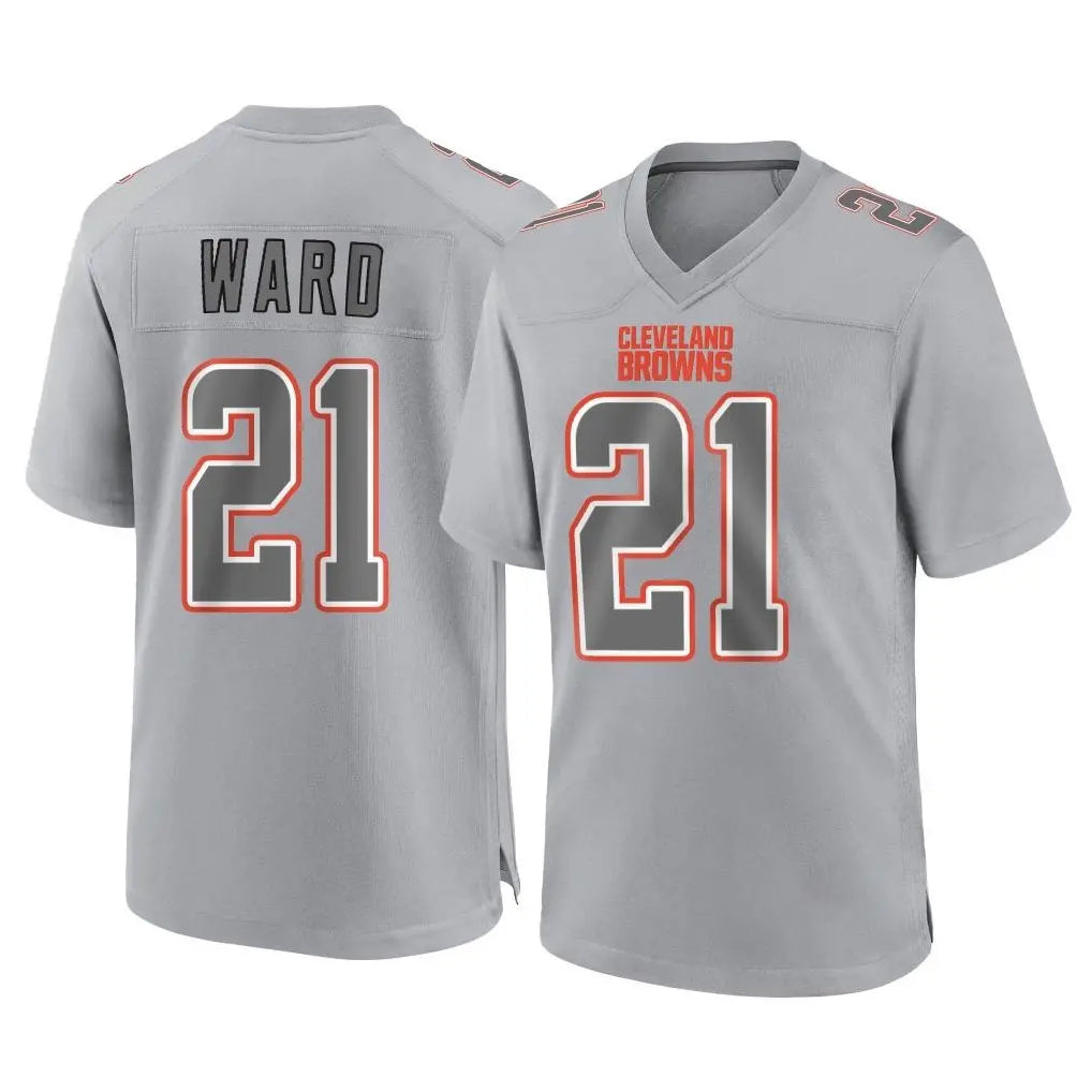 Choea C.Browns #21 Denzel Ward Player Gray Atmosphere Fashion Game Stitched Jerseys