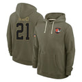 Choea C.Browns #21 Denzel Ward Player Olive Salute to Service Pullover Hoodies Limited Stitched Jerseys