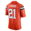 Choea C.Browns #21 Denzel Ward Player Orange Vapor Limited Home Game Stitched Jerseys