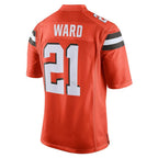 Choea C.Browns #21 Denzel Ward Player Orange Vapor Limited Home Game Stitched Jerseys