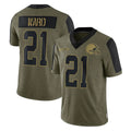 Choea C.Browns #21 Denzel Ward Player Salute To Service Limited Olive Football Jerseys