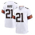 Choea C.Browns #21 Denzel Ward Player White Home Game Stitched Jerseys