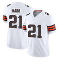 Choea C.Browns #21 Denzel Ward Player White Vapor F.U.S.E. Limited Home Game Stitched Jerseys