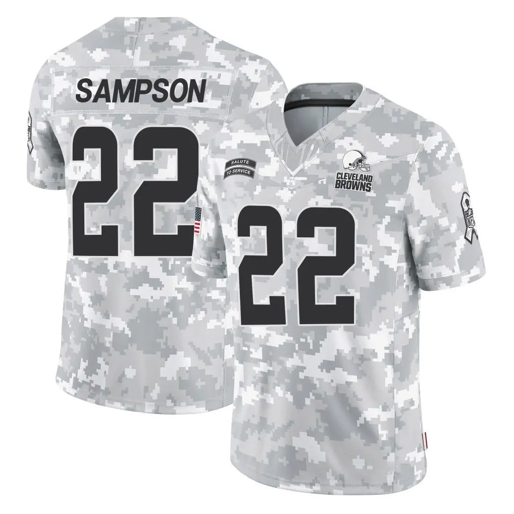 Choea C.Browns #22 Dylan Sampson Player Arctic Camo Salute to Service Limited Home Game Stitched Jerseys