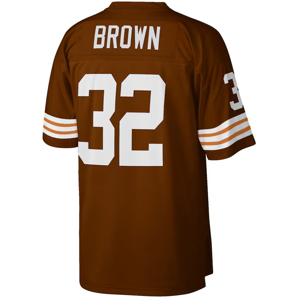 Choea C.Browns #32 Jim Brown Mitchell & Ness Brown Big & Tall Retired Player Replica Stitched Jerseys