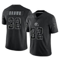 Choea C.Browns #32 Jim Brown Player Black Reflective Home Game Stitched Jerseys