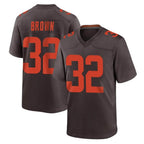 Choea C.Browns #32 Jim Brown Player Brown Alternate Home Game Stitched Jerseys