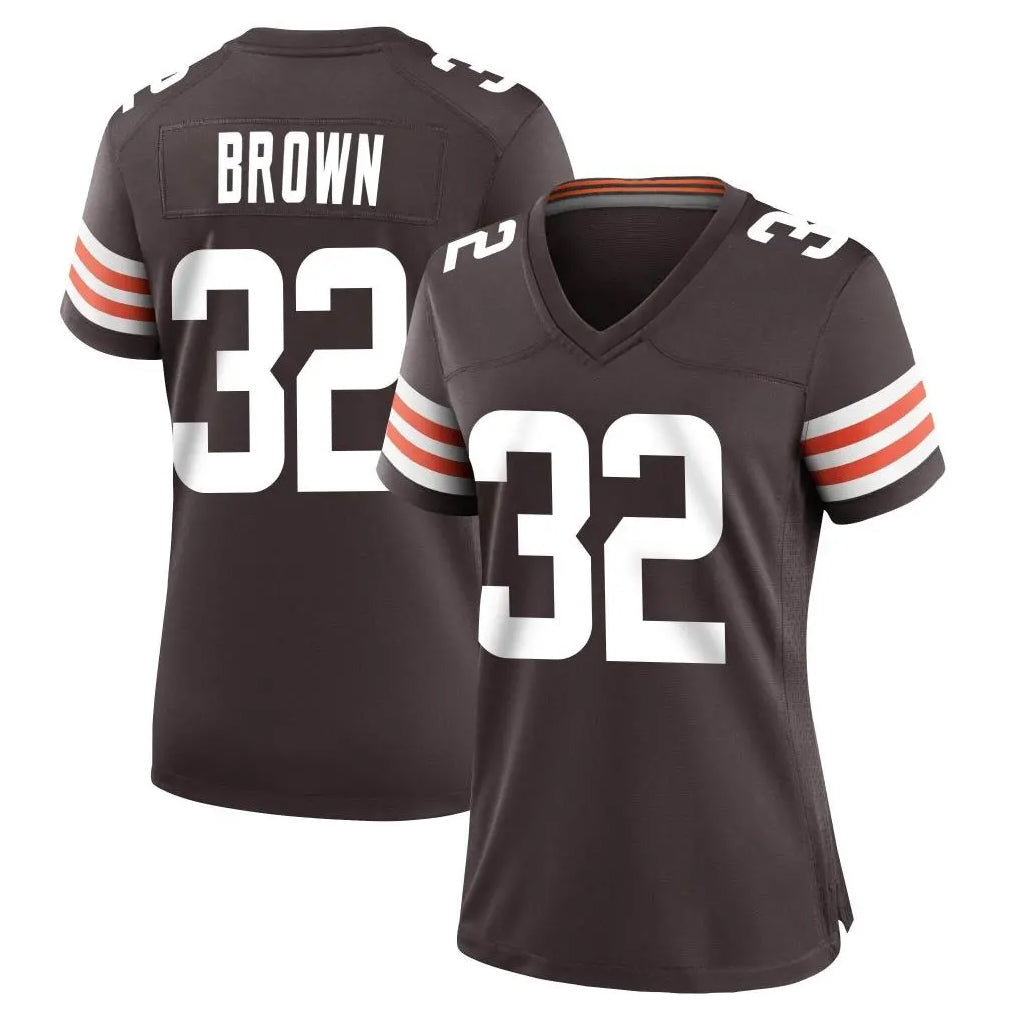 Choea C.Browns #32 Jim Brown Player Brown Home Game Stitched Jerseys