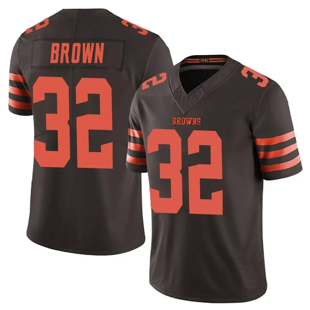Choea C.Browns #32 Jim Brown Player Brown Limited Vapor F.U.S.E. Alternate Game Stitched Jerseys