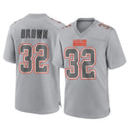 Choea C.Browns #32 Jim Brown Player Gray Atmosphere Fashion Game Stitched Jerseys