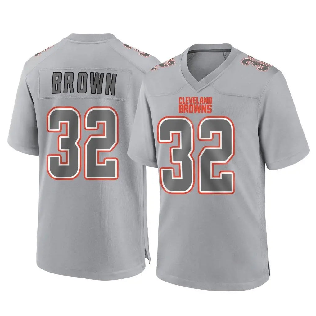 Choea C.Browns #32 Jim Brown Player Gray Atmosphere Fashion Game Stitched Jerseys