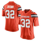 Choea C.Browns #32 Jim Brown Player Orange Vapor Limited Home Game Stitched Jerseys
