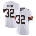 Choea C.Browns #32 Jim Brown Player White Vapor Untouchable Limited Home Game Stitched Jerseys