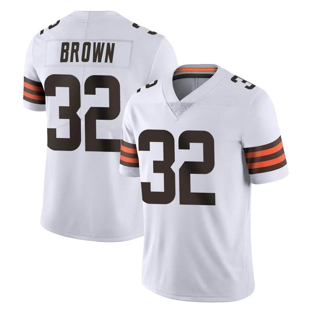 Choea C.Browns #32 Jim Brown Player White Vapor Untouchable Limited Home Game Stitched Jerseys