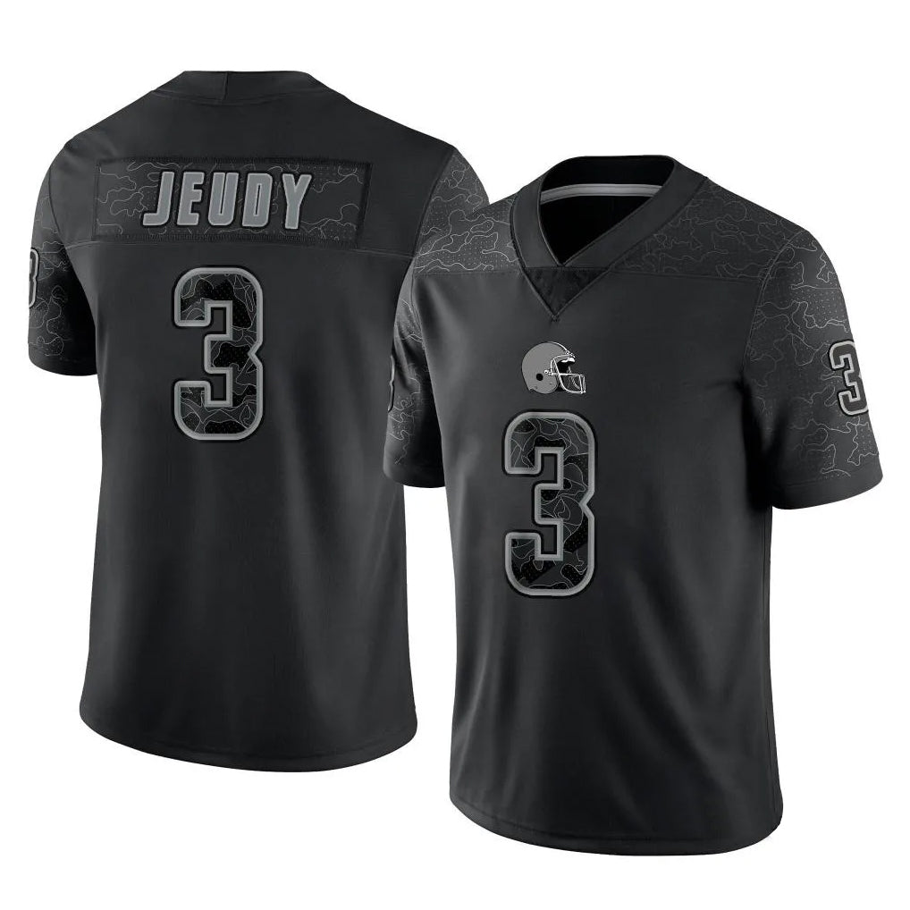 ChoeaC.Browns #3 Jerry Jeudy Player Black RFLCTV Limited Stitched Jerseys