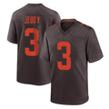 Choea C.Browns #3 Jerry Jeudy Player Brown Alternate Home Game Stitched Jerseys