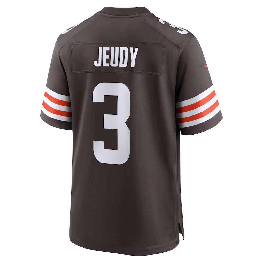 ChoeaC.Browns #3 Jerry Jeudy Player Brown Home Game Stitched Jerseys