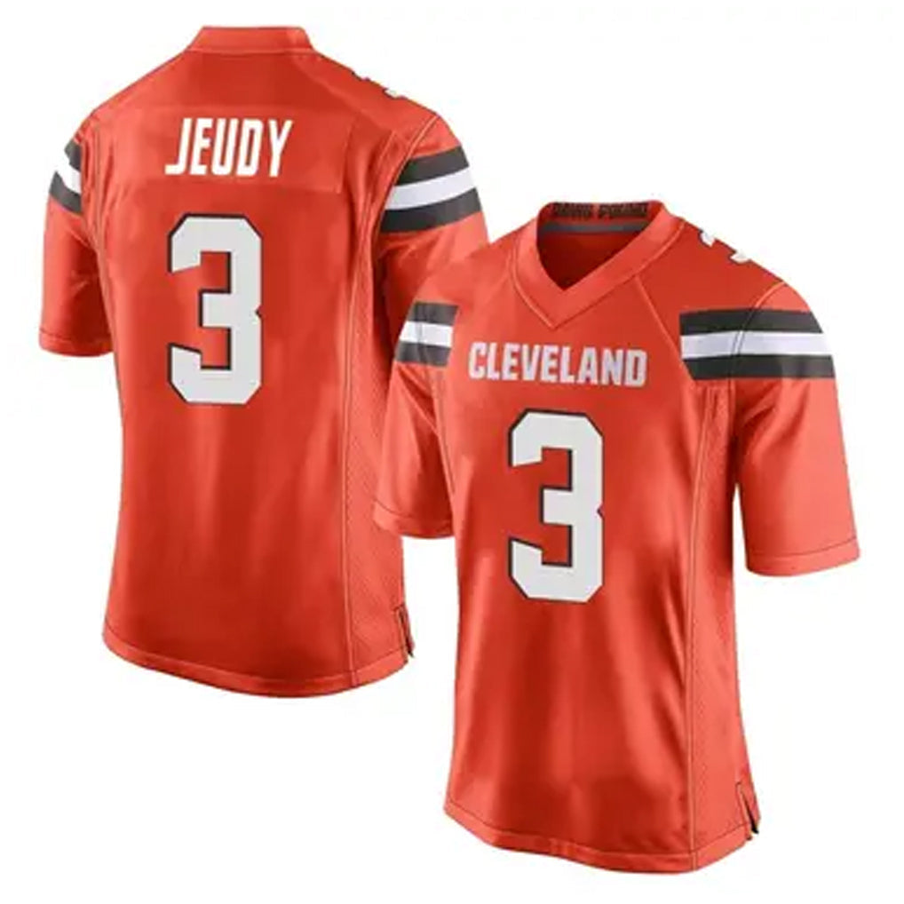 ChoeaC.Browns #3 Jerry Jeudy Player Orange Game Stitched Jerseys