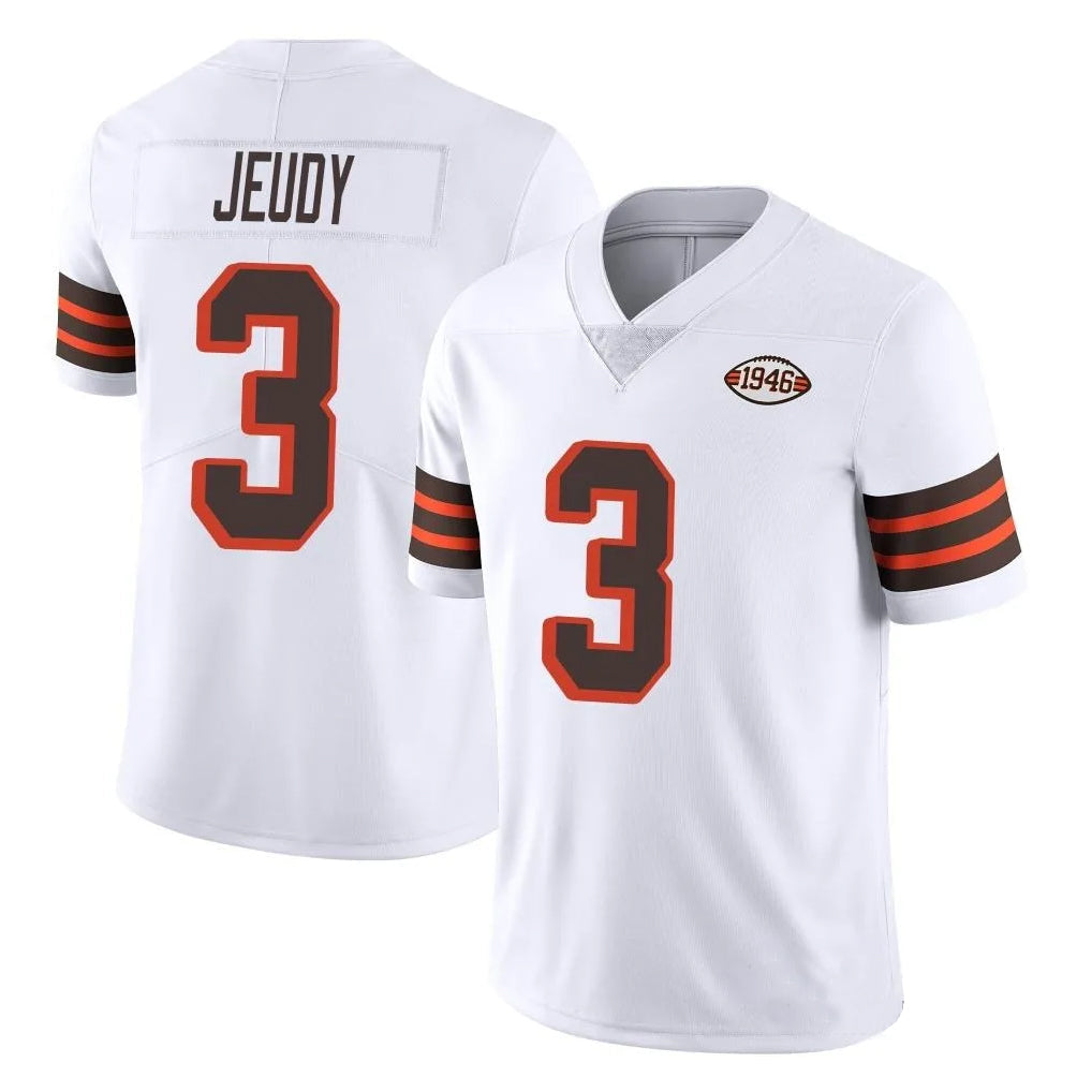 ChoeaC.Browns #3 Jerry Jeudy Player White Vapor Limited Alternate Stitched Jerseys