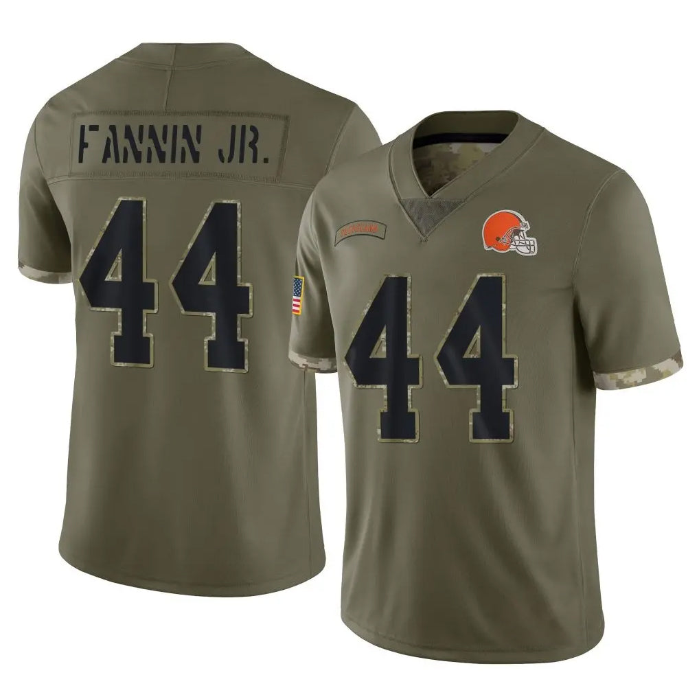 Choea C.Browns #44 Harold Fannin Jr. Player Olive Salute to Service Limited Game Stitched Jerseys