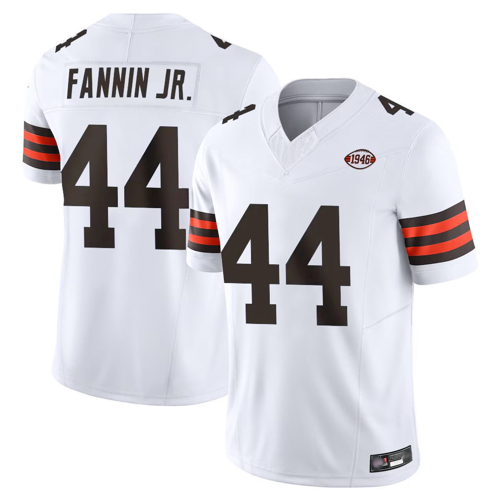 Choea C.Browns #44 Harold Fannin Jr. Player White Vapor F.U.S.E. Limited Home Game Stitched Jerseys
