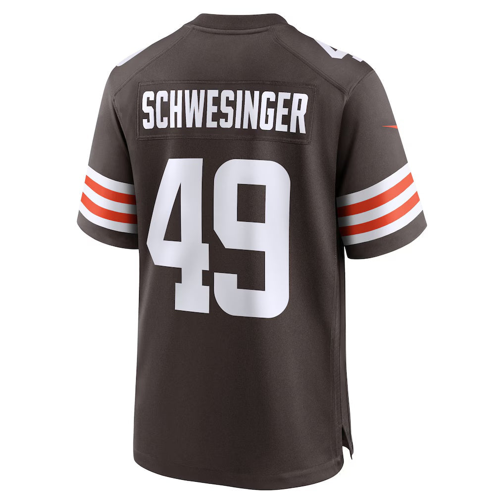 Choea C.Browns #49 Carson Schwesinger Brown 2025 Draft Game Stitched Jerseys