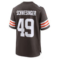 Choea C.Browns #49 Carson Schwesinger Brown 2025 Draft Game Stitched Jerseys