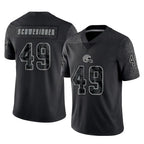 Choea C.Browns #49 Carson Schwesinger Player Black Reflective Home Game Stitched Jerseys