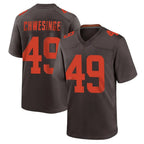 Choea C.Browns #49 Carson Schwesinger Player Brown Alternate Home Game Stitched Jerseys