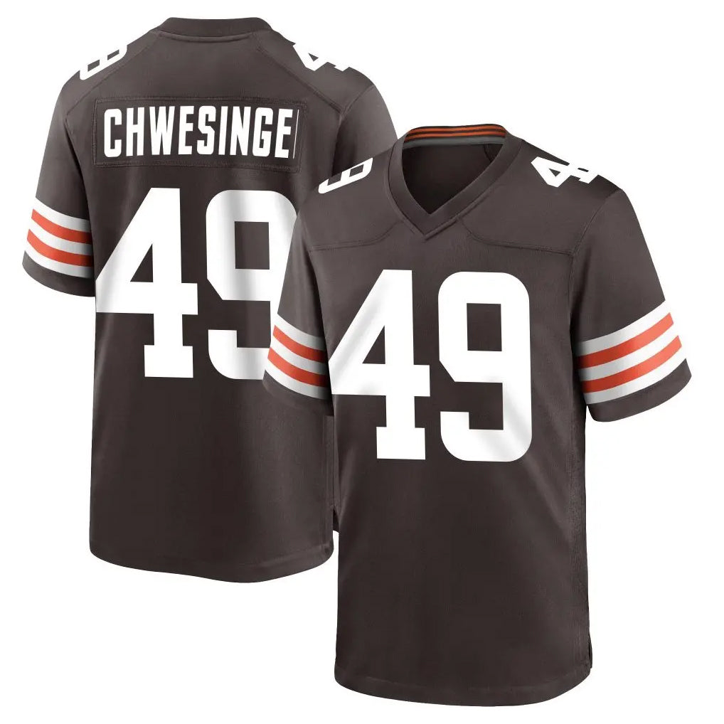 Choea C.Browns #49 Carson Schwesinger Player Brown Home Game Stitched Jerseys