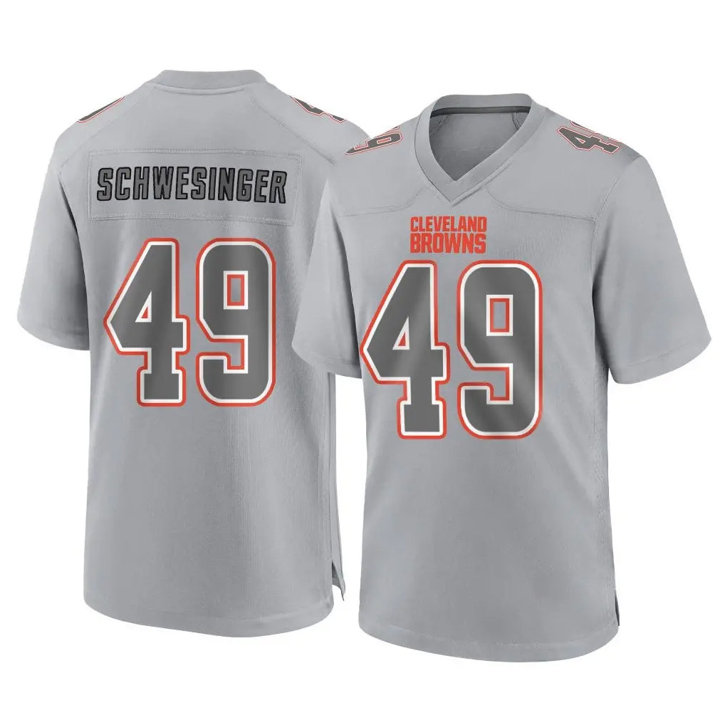 Choea C.Browns #49 Carson Schwesinger Player Gray Atmosphere Fashion Game Stitched Jerseys