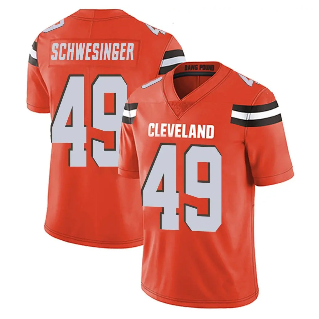 Choea C.Browns #49 Carson Schwesinger Player Orange Alternate Vapor Untouchable Limited Home Game Stitched Jerseys