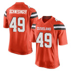 Choea C.Browns #49 Carson Schwesinger Player Orange Vapor Limited Home Game Stitched Jerseys