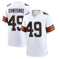 Choea C.Browns #49 Carson Schwesinger Player White Home Game Stitched Jerseys