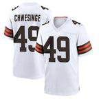 Choea C.Browns #49 Carson Schwesinger Player White Home Game Stitched Jerseys