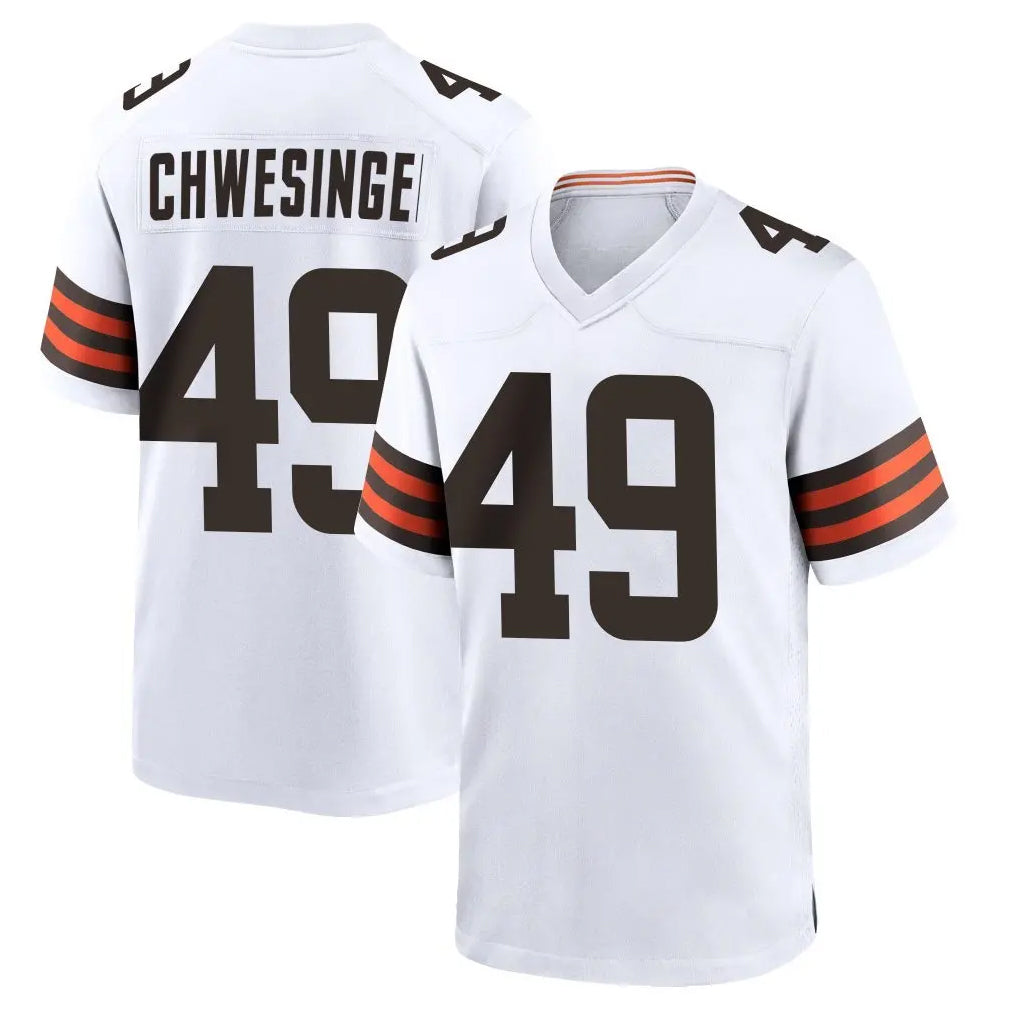 Choea C.Browns #49 Carson Schwesinger Player White Home Game Stitched Jerseys