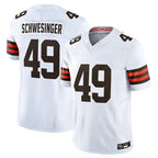 Choea C.Browns #49 Carson Schwesinger Player White Vapor F.U.S.E. Limited Home Game Stitched Jerseys