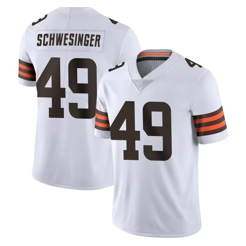 Choea C.Browns #49 Carson Schwesinger Player White Vapor Untouchable Limited Home Game Stitched Jerseys