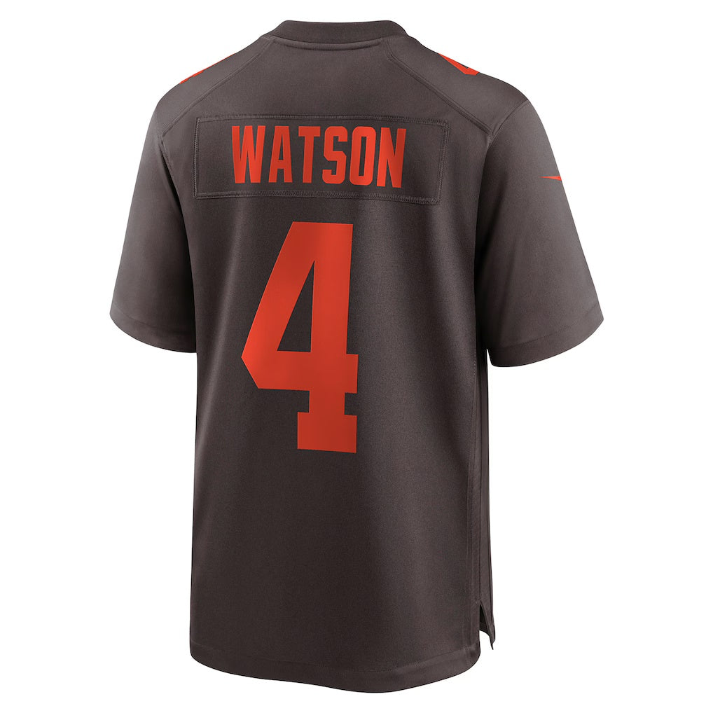 Choea C.Browns #4 Deshaun Watson Brown Alternate Game Stitched Jerseys