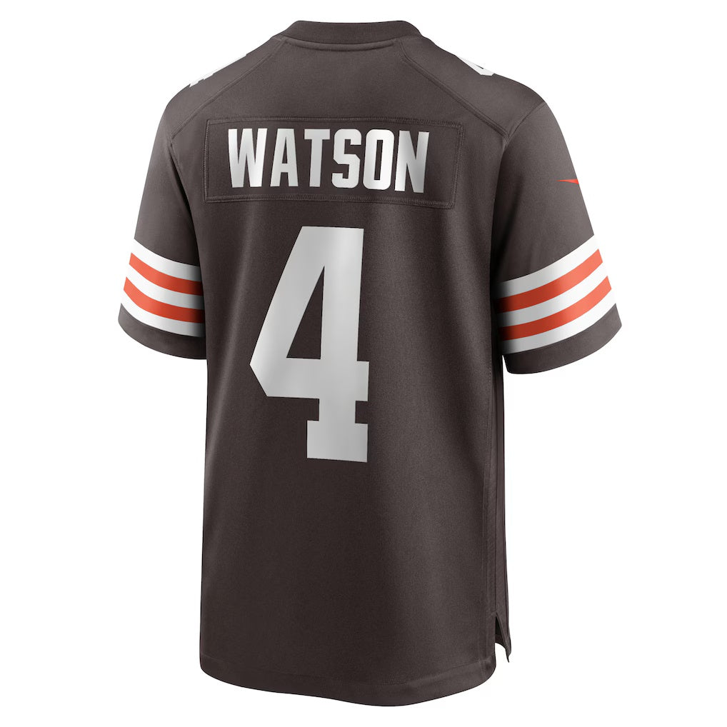 Choea C.Browns #4 Deshaun Watson Brown Game Stitched Jerseys