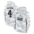 Choea C.Browns #4 Deshaun Watson Player Arctic Camo Salute to Service Hoodies Limited Game Stitched Jerseys