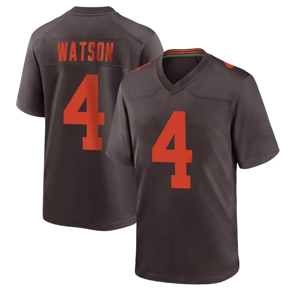 Choea C.Browns #4 Deshaun Watson Player Brown Alternate Home Game Stitched Jerseys