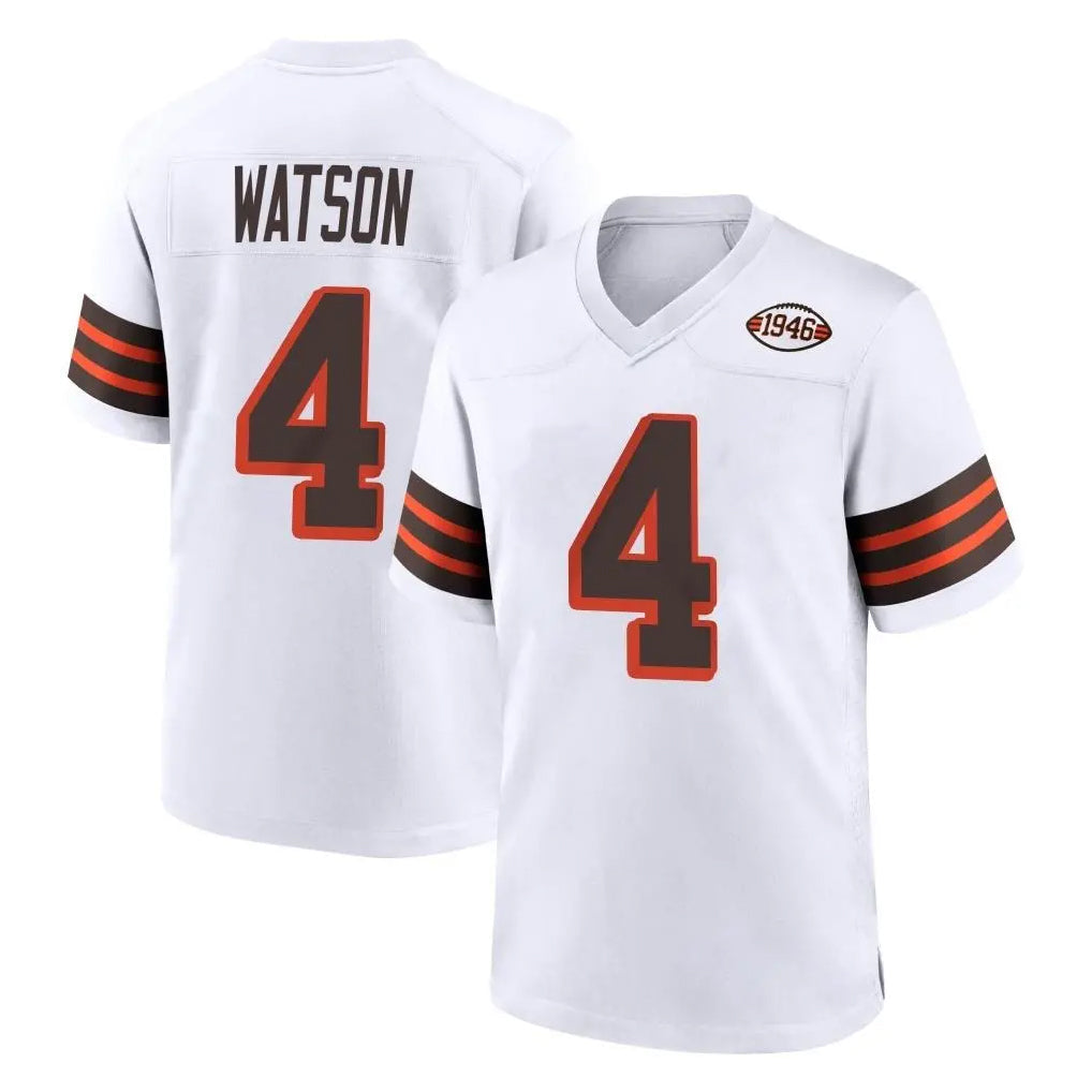 Choea C.Browns #4 Deshaun Watson Player White Alternate Home Game Stitched Jerseys