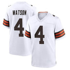 Choea C.Browns #4 Deshaun Watson Player White Home Game Stitched Jerseys