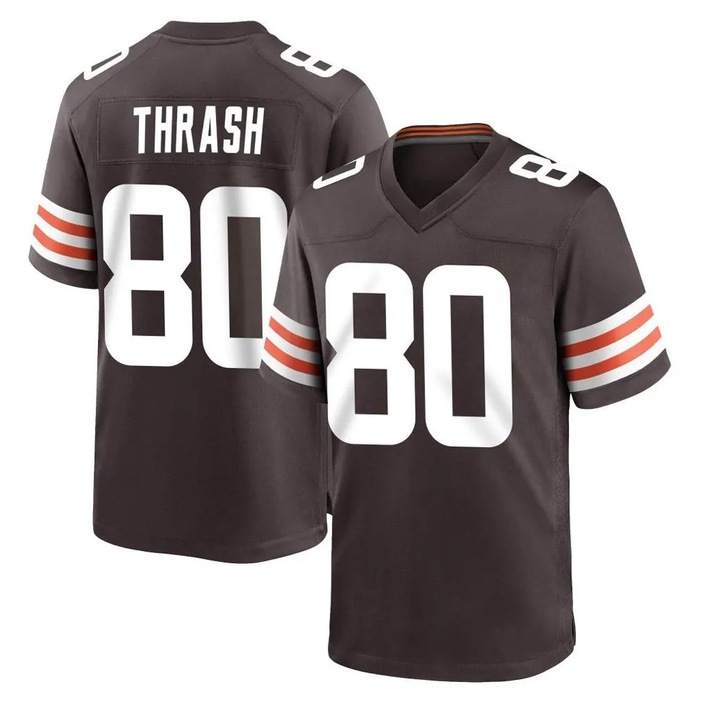Choea C.Browns #80 Jamari Thrash Player Brown Home Game Stitched Jerseys