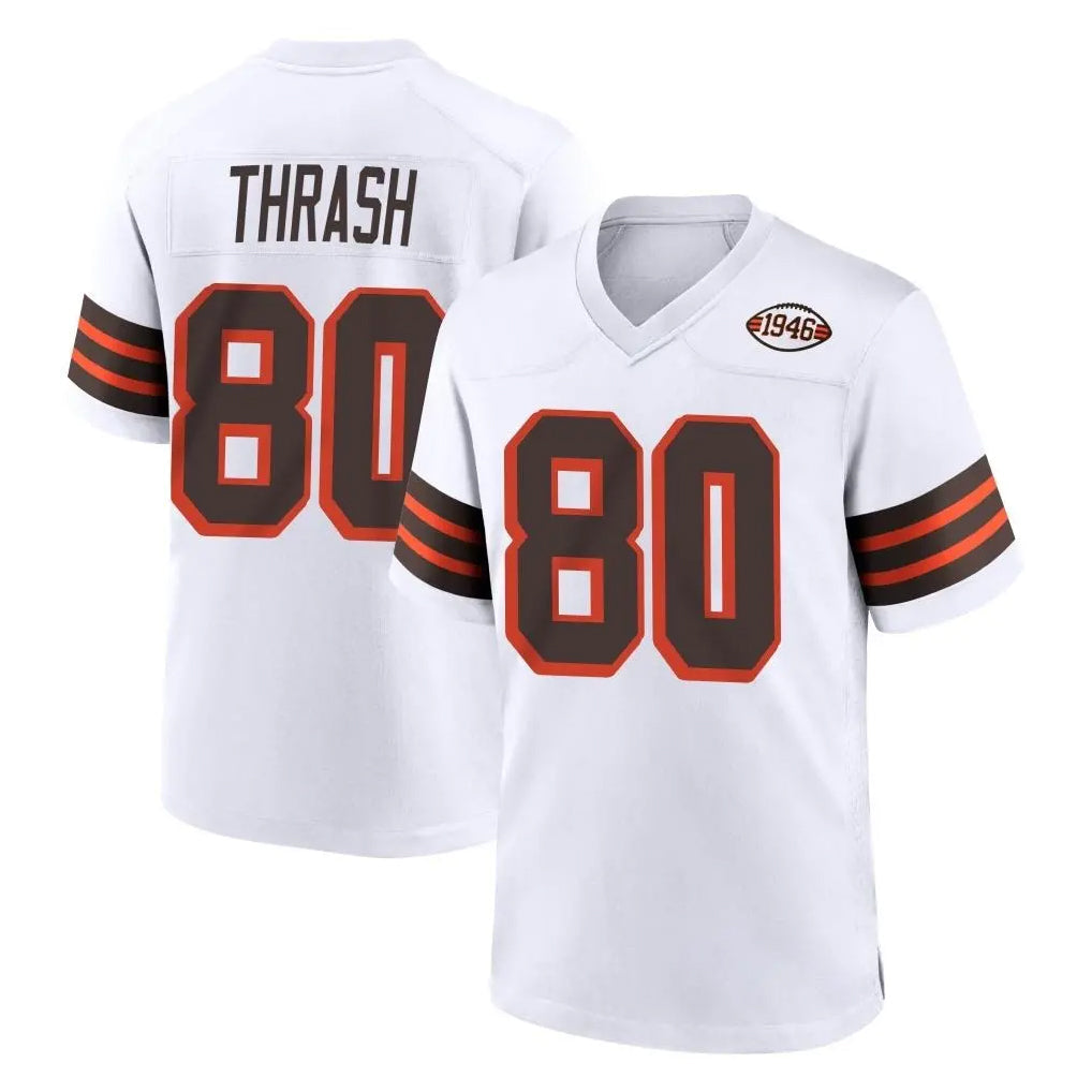 Choea C.Browns #80 Jamari Thrash Player White Alternate Home Game Stitched Jerseys
